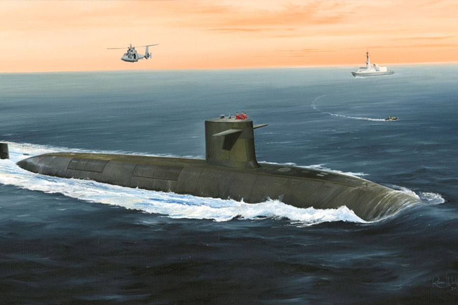 Byggmodell ubåt - French Navy Le Triomphant SSBN - 1:350