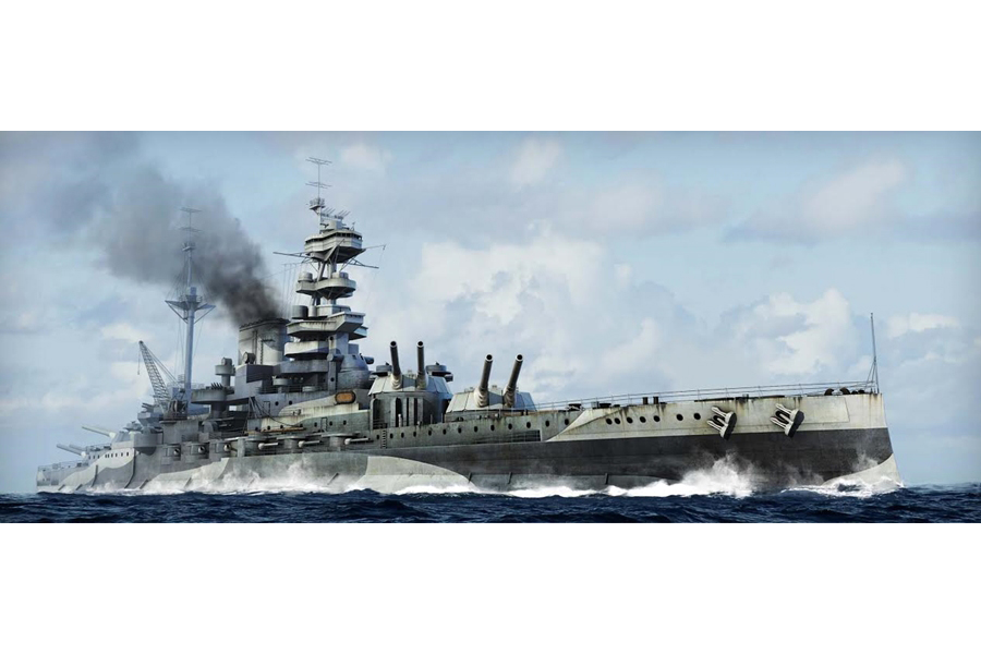 RC Radiostyrt Byggmodell krigsfartyg - HMS Malaya 1943 - 1:700 - TT