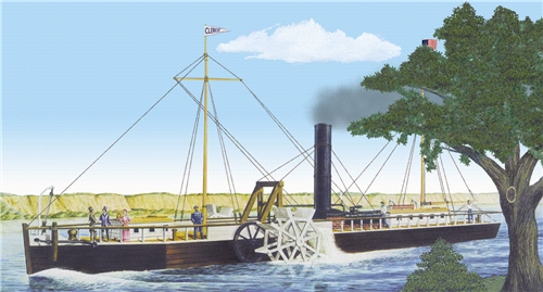 RC Radiostyrt Byggmodell båt - Fultons Clermont Paddle Wheel Steamship - 1:96 - LB