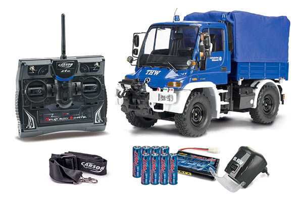 RC lastbil - THW Unimog U300 Blue 2,4GHz - 1:12 - Carsson