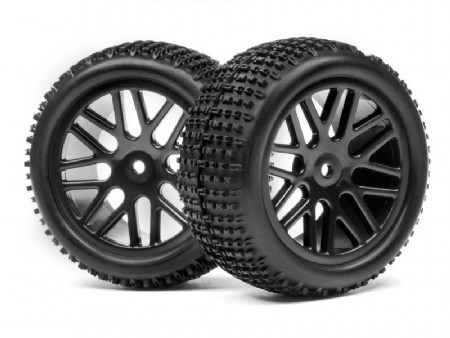 RC Radiostyrt WHEEL AND TIRE SET REAR 2 PCS - XB