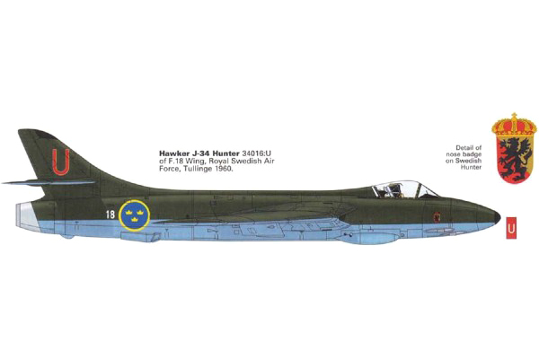 RC Radiostyrt Byggmodell flygplan - J34 Hawker Hunter F.6/FGA.9 - 1:48 - Ac
