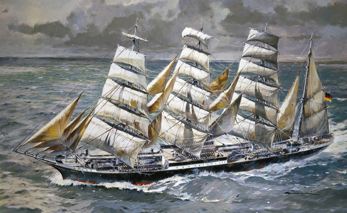 Byggmodell segelbåt - Pamir  90 cm - 1:150 - He