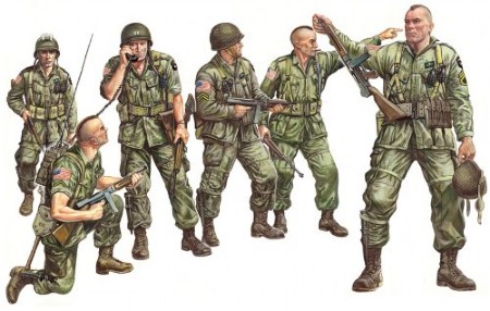 Byggmodell gubbe - U.S Paratroops D-Day - 1:35 - IT