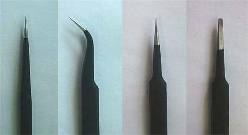 Precision tweezer set - 4 pcs