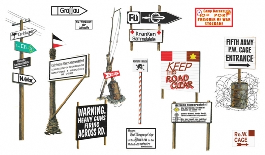 Bild p� Byggmodell V&auml;gm&auml;rken - WWII Road Signs - 1:35 - Italieri