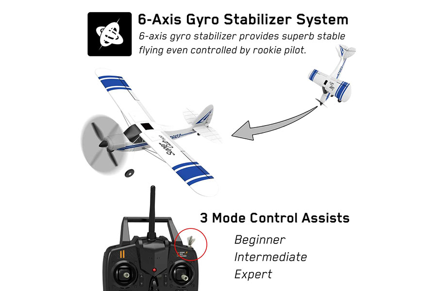 Radiostyrd flygplan - Super cub 500 - 2,4Ghz - SRTF