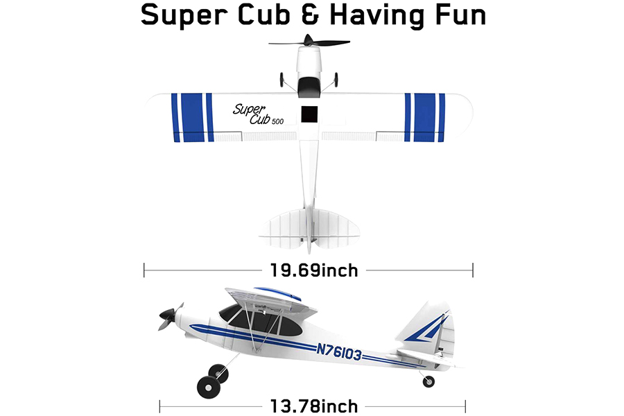 Radiostyrd flygplan - Super cub 500 - 2,4Ghz - SRTF