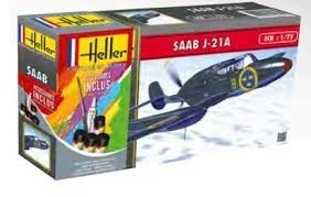 RC Radiostyrt Byggmodell flygplan - SAAB J21 - 1:72 - Heller