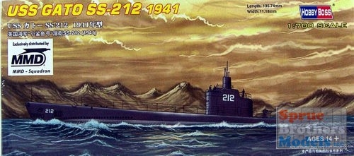 RC Radiostyrt Byggmodell ubåt - USS GATO SS-212 1941 -1:700 - HobbyBoss