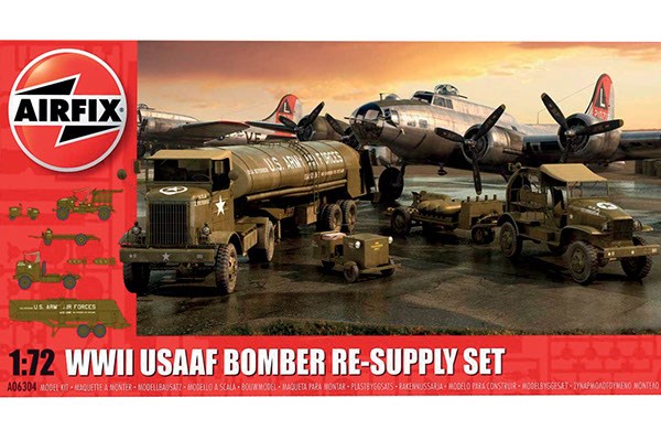 RC Radiostyrt Diorama - USAAF 8TH Airforce Bomber Resupply Set - 1:72 - AirFix