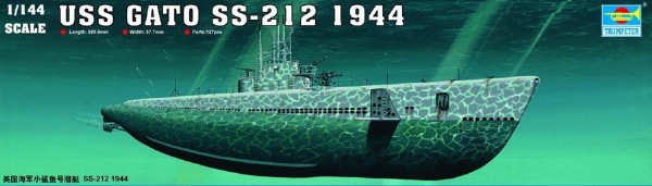 RC Radiostyrt Byggmodell ubåt - USS GATO SS-212 1944 - 1:144 - Trumpeter