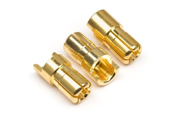 RC Radiostyrt Male Gold Connectors (6.0Mm Dia) (3 Pcs)