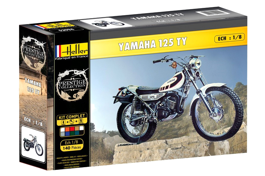 RC Radiostyrt Byggmodell motorcykel - Yamaha TY 125 - 1:8 - Heller