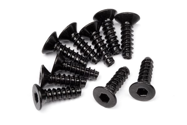 RC Radiostyrt Tp. Flat Head Screw M3X10Mm (Hex Socket/10Pcs)