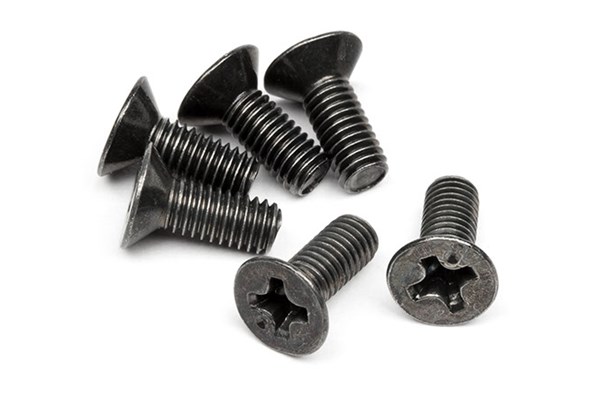 RC Radiostyrt Flat Head Screw M3 X 8Mm (6 Pcs)