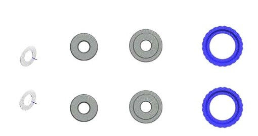 RC Radiostyrt Shock Lower Caps 2sets - 10110