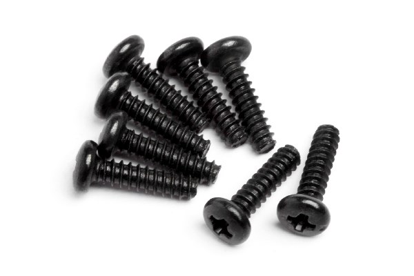 RC Radiostyrt Round Head Screw M2x8mm 8Pcs - All Strada