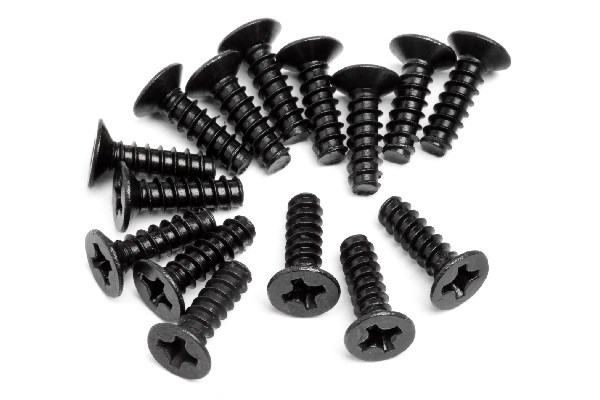 RC Radiostyrt Countersunk Cross Head Self-TapScrew M3x10mm 15Pcs - All Strada