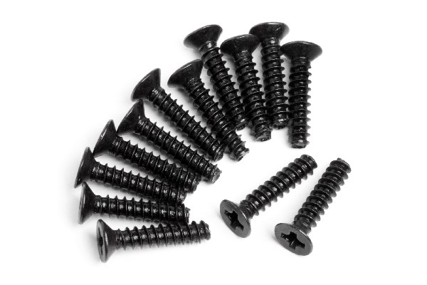 RC Radiostyrt Countersunk Cross Head Self-TapScrew M3x14mm 13Pcs - All Strada