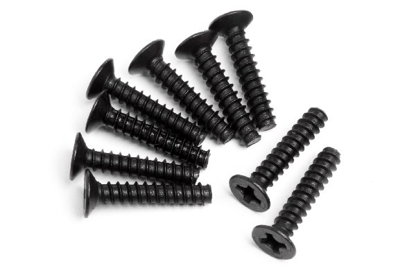 RC Radiostyrt Countersunk Cross Head Self-TapScrew M3x15mm 9Pcs - All Strada