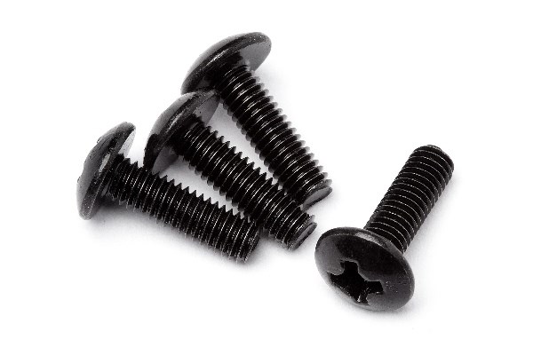 RC Radiostyrt BUTTON HEAD SCREW M3X10MM 4PCS - STRADA EVO XT