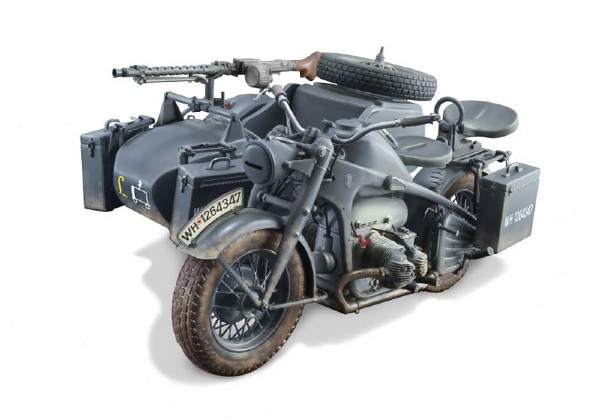 Byggmodell motorcykel - Zundapp KS 750 with Side Car - 1:9 - Italieri