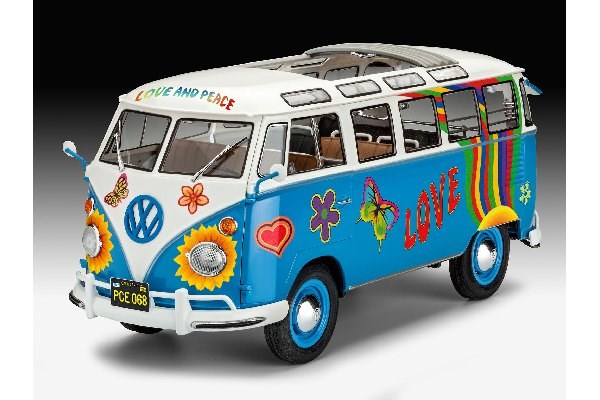 RC Radiostyrt Byggmodell bil - VW T1 Samba Bus Flower Power - 1:24 - Revell