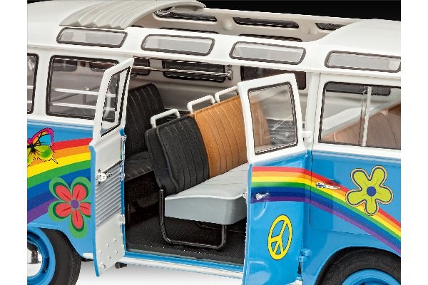 Byggmodell bil - VW T1 Samba Bus Flower Power - 1:24 - Revell