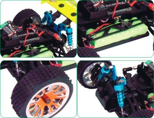 Demo - Radiostyrda bilar - 1:16 - Himoto Exb-16 BL 4wd - Gul - 2,4Ghz - RTR