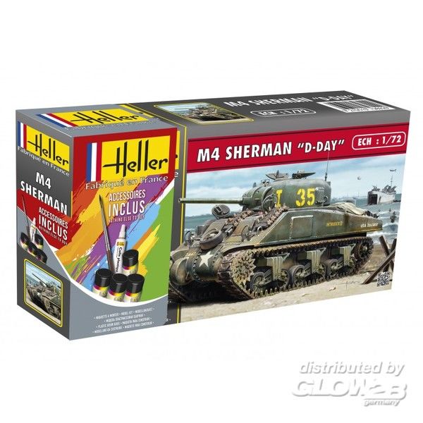 Bild p� Byggmodell stridsvagn - M4 Sherman D-Day - 1:72 - Heller