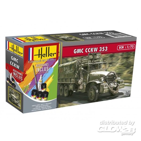 Byggsats stridsfordon - US 1/4 Ton Truck Trailer - 1:72 - Heller