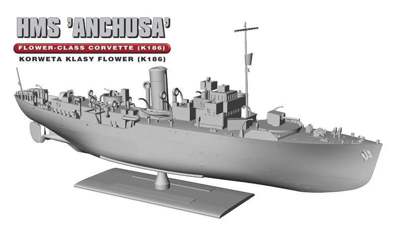 Byggmodell Krigsfartyg - HMS Anchusa - 1:350