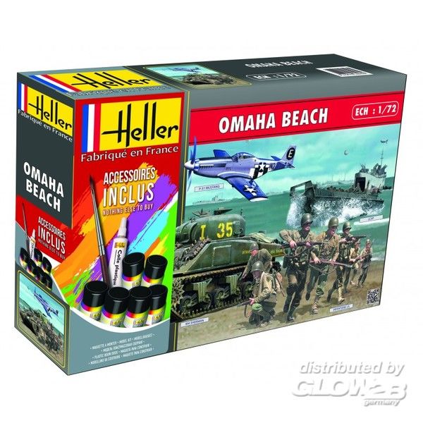 RC Radiostyrt Byggsats - Omaha Beach Sherman, Mustang - 1:72 - Heller