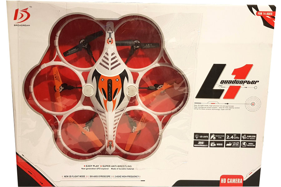 Bild p� Demo - Radiostyrd Dron L1 - 2,4Ghz - RTF