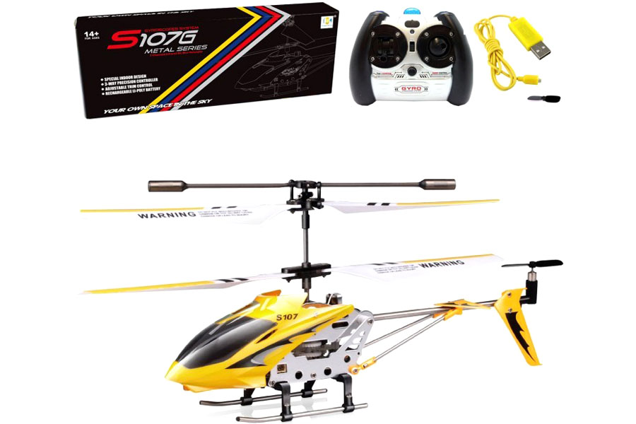 Radiostyrd helikopter - Syma S107G Gul - 3,5ch - RTF