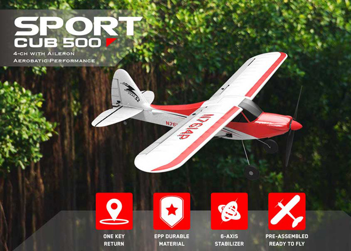 Radiostyrt flygplan - Sport Cub 500 BL - 4ch - 2,4Ghz - SRTF