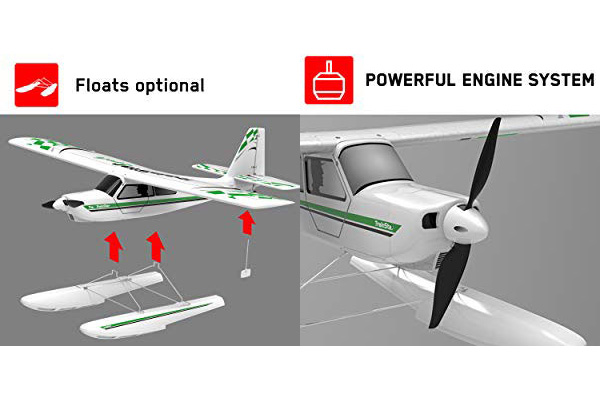 Radiostyrt Flygplan - TrainStar Epoch - 2,4Ghz - inkl. pontoner - SRTF