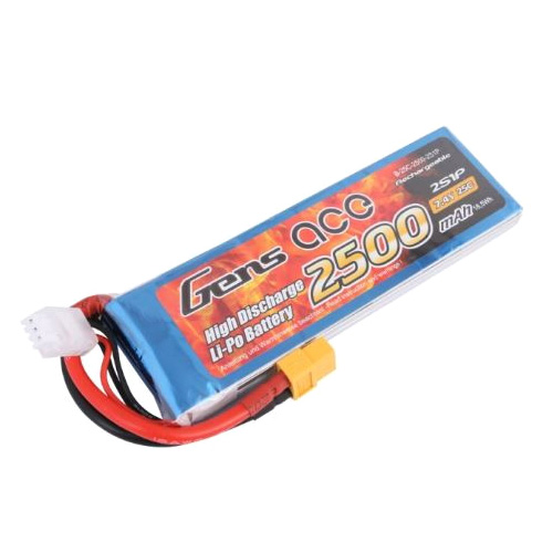 RC Radiostyrt Batteri - 7,4V 2500mAh LiPo 25C XT60