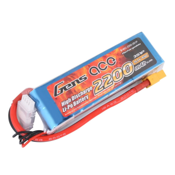 RC Radiostyrt Batteri - 11,1V 2200mAh LiPo - 45C - XT60 - Gens Ace