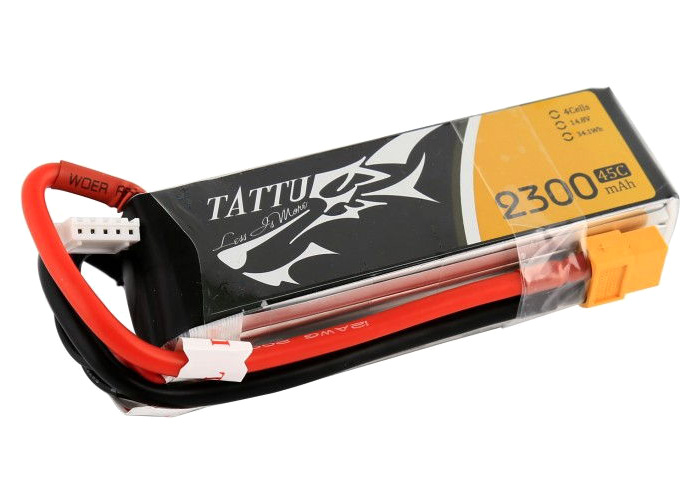 Batteri - 14,8V 2300mAh LiPo 45C TATTU Gens Ace