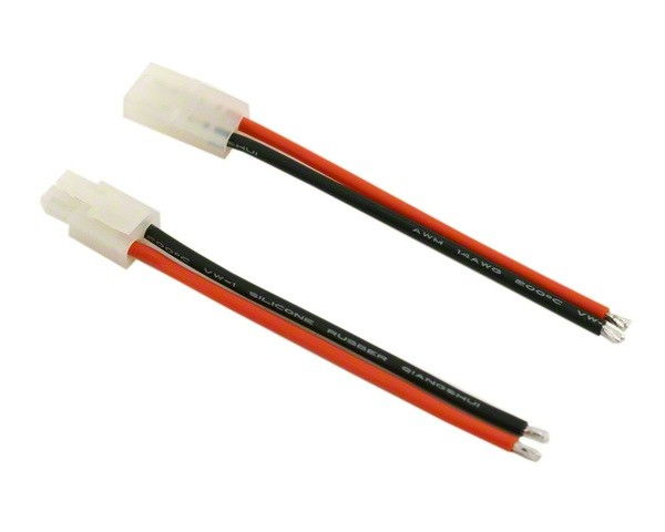 RC Radiostyrt Pair of soldered Tamiya plugs with 14AWG 10cm wires