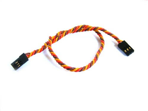 RC Radiostyrt JR 30cm 22AWG twisted male servo extension