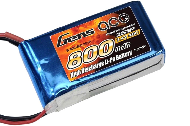 Batteri - 7,4V 800mAh LiIon 40C Gens Ace