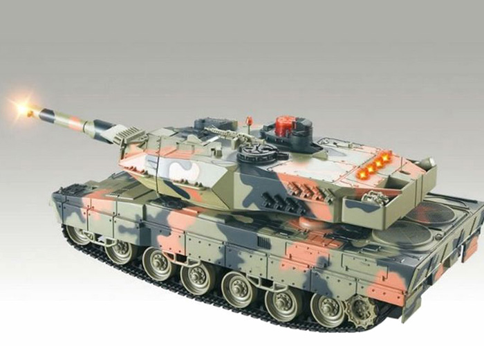 Radiostyrd stridsvagn - Battle Leopard - Green - 1:18 - 2,4Ghz - RTR