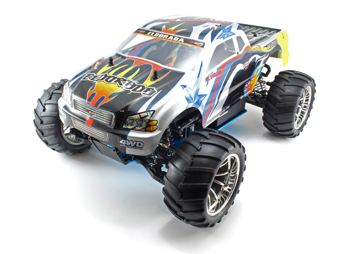 Metanol bil - 1:10 - Himoto Eldorada Blue - 4WD - 2,4Ghz - RTR