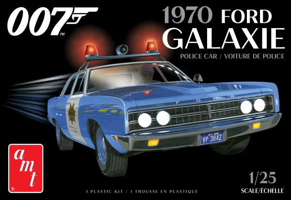 RC Radiostyrt Byggmodell bil - 1970 Ford Galaxie Police Car - 1:25 - AMT