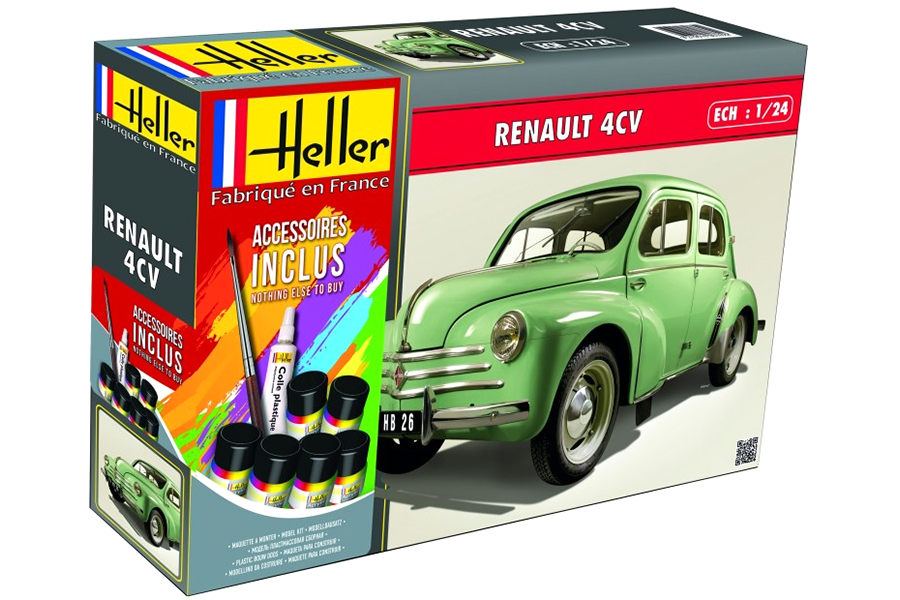 RC Radiostyrt Byggmodell bil - Renault 4 CV COMPLETE - 1:24 - Heller