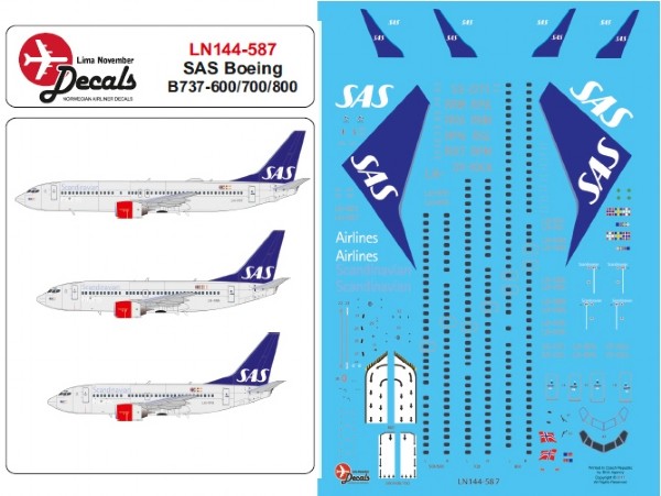 Byggmodell flygplan - Boeing 737-800 SAS - 1:144 - Zvezda