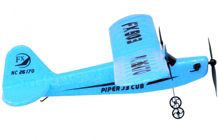 Radiostyrt flygplan - Piper J-3 Cub Blå - FX - RTF
